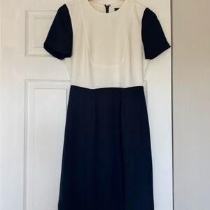 J Crew Navy and White Dress
